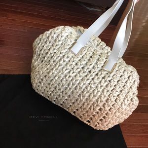 Devi Kroeber Large Raffia Straw Basket Handbag